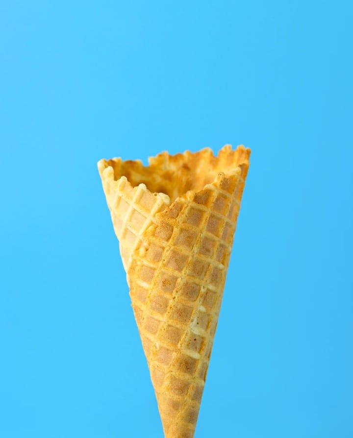Cone in a blue background.