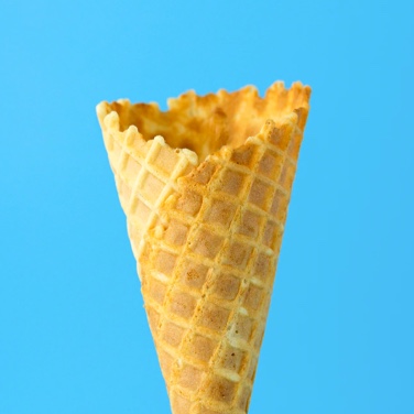 Cone in a blue background.